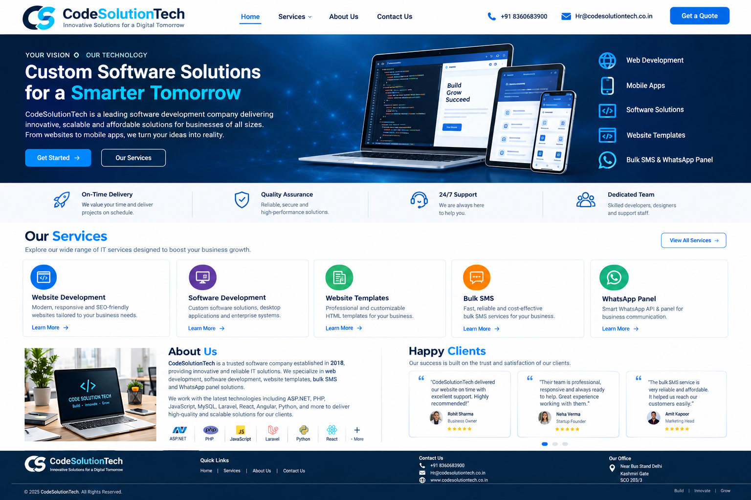 CodeSolutionTech software development banner